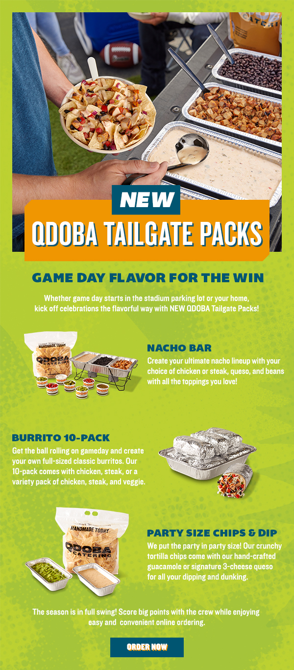 Flavor Up Game Day With Our NEW Tailgate Packs! QDOBA